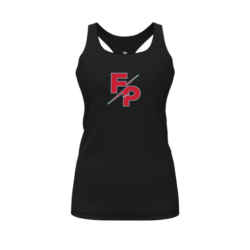[CUS-DFW-RCBK-PER-BLK-FYS-LOGO2] Racerback Tank Top (Female Youth S, Black, Logo 2)