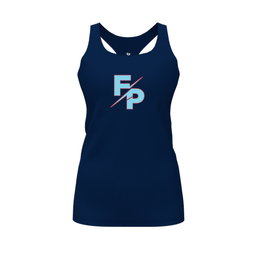 [FT0TRBNV-FYS-LOGO1] Decker Racerback Tank Top (Female Youth S, Navy, Logo 1)