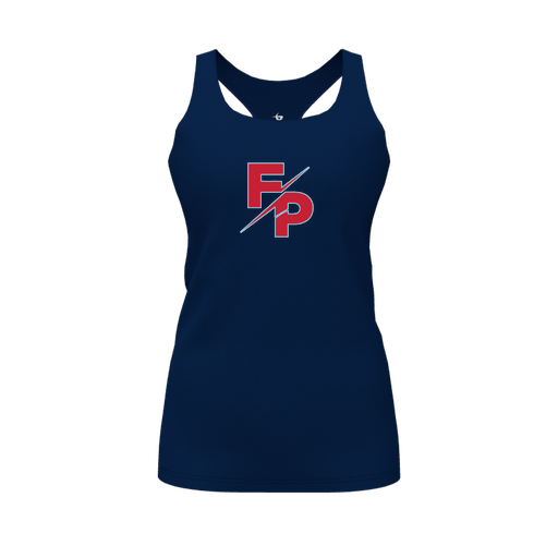 [CUS-DFW-RCBK-PER-NVY-FYS-LOGO2] Racerback Tank Top (Female Youth S, Navy, Logo 2)