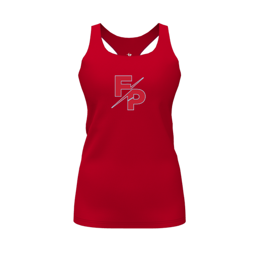 [CUS-DFW-RCBK-PER-RED-FYS-LOGO2] Racerback Tank Top (Female Youth S, Red, Logo 2)