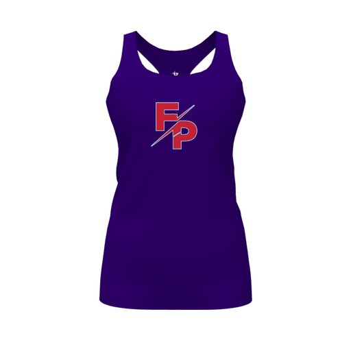 [CUS-DFW-RCBK-PER-PUR-FYS-LOGO2] Racerback Tank Top (Female Youth S, Purple, Logo 2)