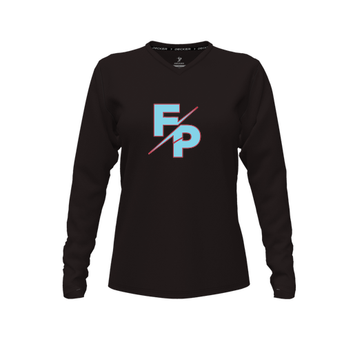 [FTLVCFBK-FYXS-LOGO1] Comfort T-Shirt (Female Youth XS, Black, V Neck, Logo 1, Long Sleeve)