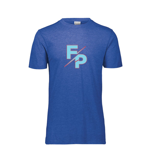 [FTSCUBRY-YS-LOGO1] Decker Youth Tri-Blend T-Shirt - Short Sleeve (Youth S, Royal, Logo 1)