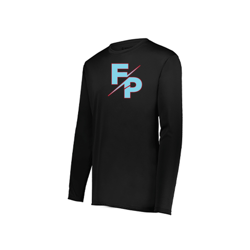 [222823.080.S-LOGO1] Youth LS Smooth Sport Shirt (Youth S, Black, Logo 1)