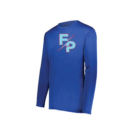 [222823.060.S-LOGO1] Youth LS Smooth Sport Shirt (Youth S, Royal, Logo 1)