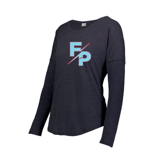 [FTLCUBNV-FAXS-LOGO1] Ladies LS Ultra-blend T-Shirt (Female Adult XS, Navy, Logo 1)
