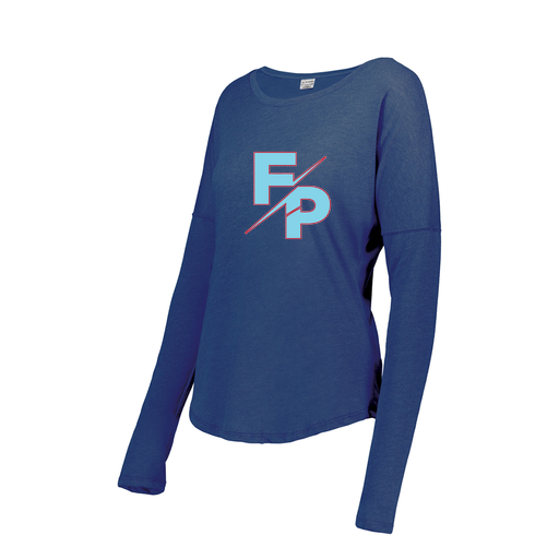 [FTLCUBRY-FAXS-LOGO1] Decker Women's Tri-Blend T-Shirt - Long Sleeve (Female Adult XS, Royal, Logo 1)