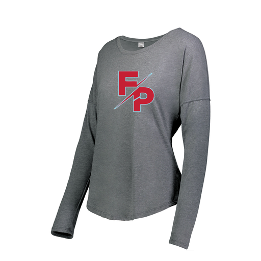 [FTLCUBGY-FAXS-LOGO2] Decker Women's Tri-Blend T-Shirt - Long Sleeve (Female Adult XS, Gray, Logo 2)